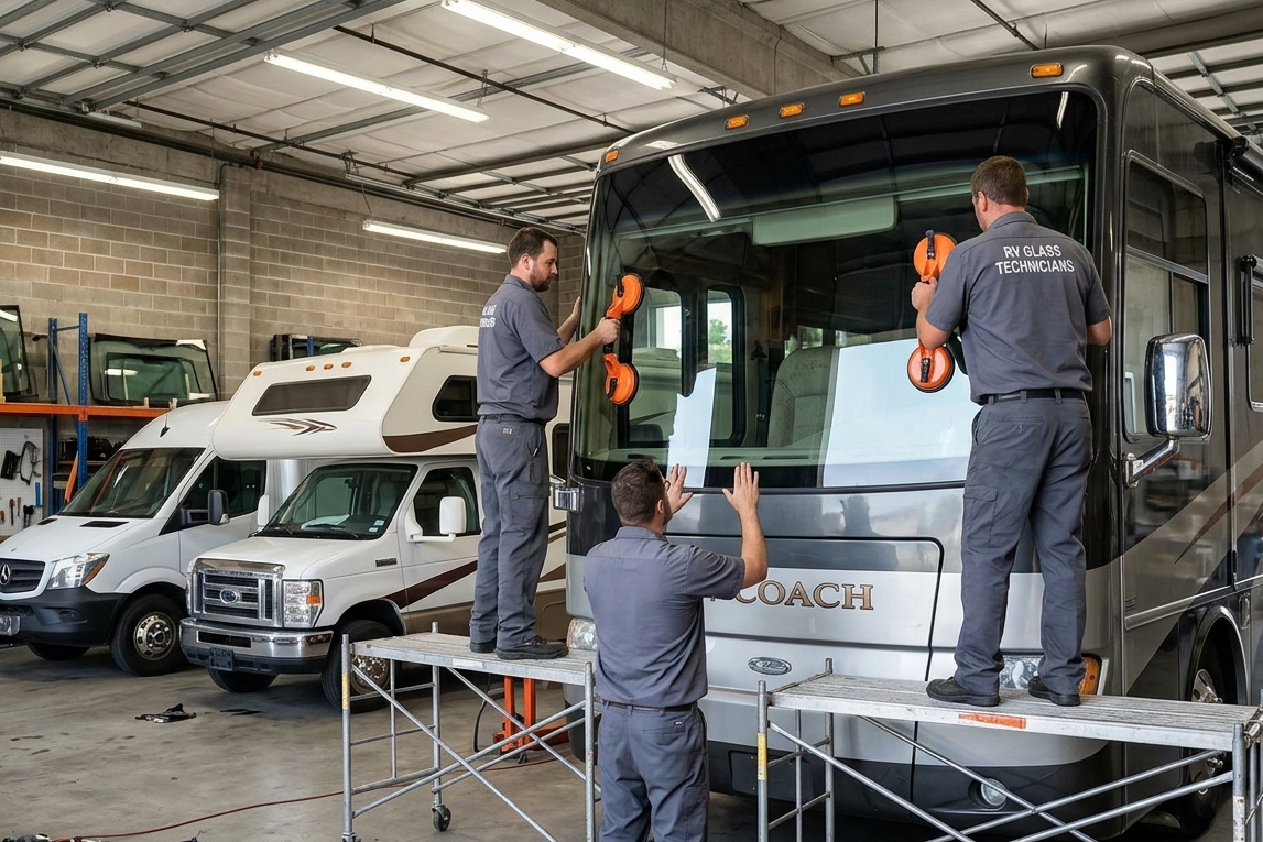One-Piece RV Windshield